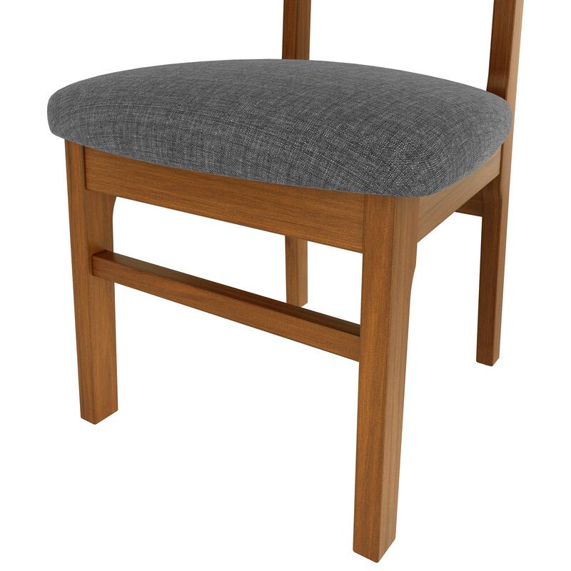 Mid-Century Upholstered Dining Chairs with Rubberwood Frame, Set of 4