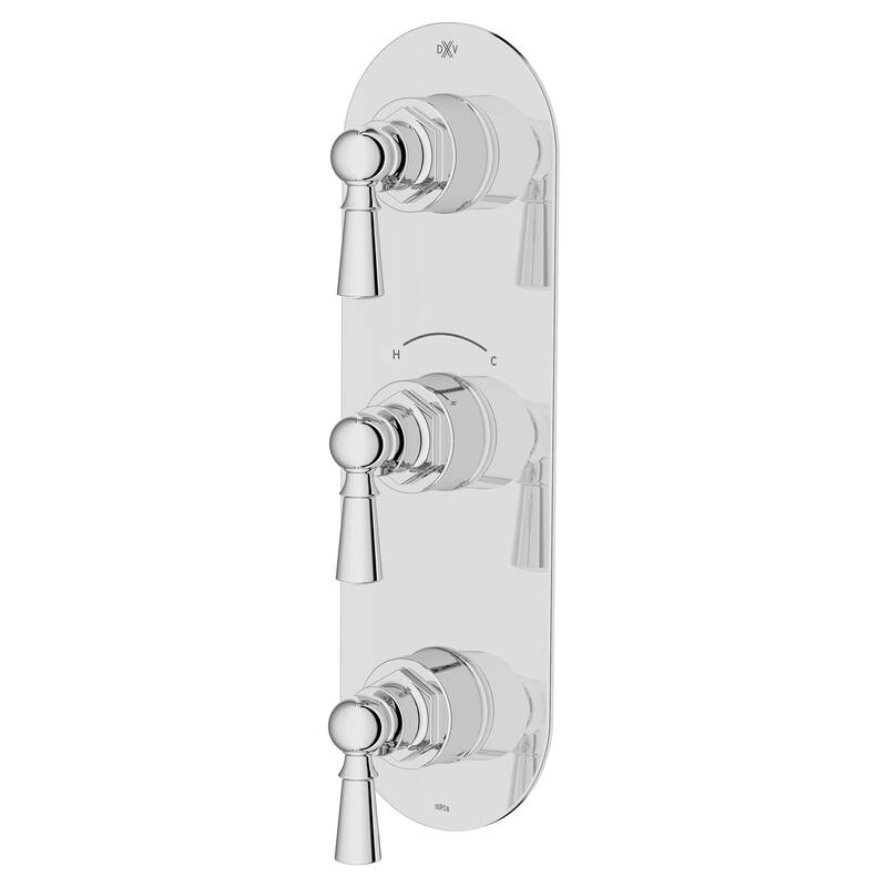 DXV Oak Hill Three-Handle Thermostatic Valve Trim with Lever Handles