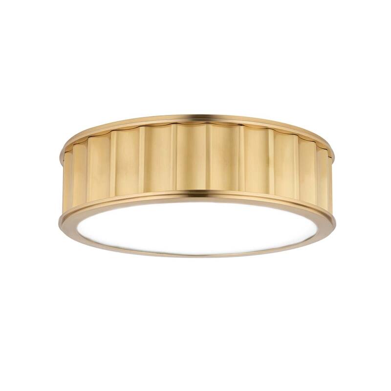 Hudson Valley Lighting Middlebury 2 Light 13" Wide Flush Mount Drum - Aged Brass