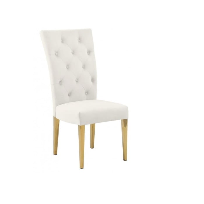 Modern Velvet Upholstered Dining Chair Set of 2, Finish Legs Tufted Kitchen Chair