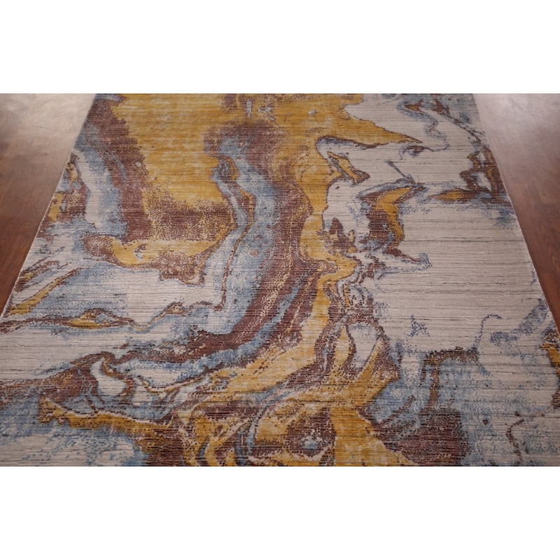 Contemporary Oriental Area Rug Hand-Knotted Modern Wool Carpet - 5'0" X 8'0"