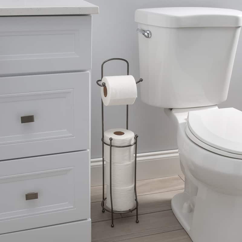 Bath Bliss Tissue Roll Holder and Dispenser - Black - 6.30 x 6.10 x 26.38