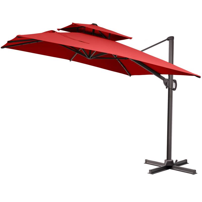 VredHom 9 FT x 12 FT Outdoor Patio Dual Top Cantilever Umbrella