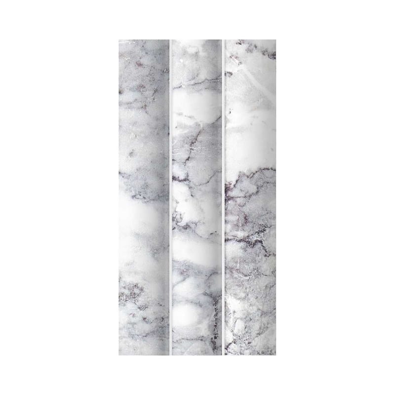 Lyrical 4.5x9 Matte Marble Look Porcelain Fluted Ribbed Tile - Wall, Backplash