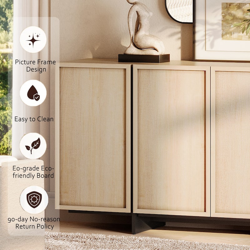 WAMPAT Modern TV Stand and Sideboard Buffet Cabinets Set of 2, Entertainment Center with Storage, Multifunctional Cabinet