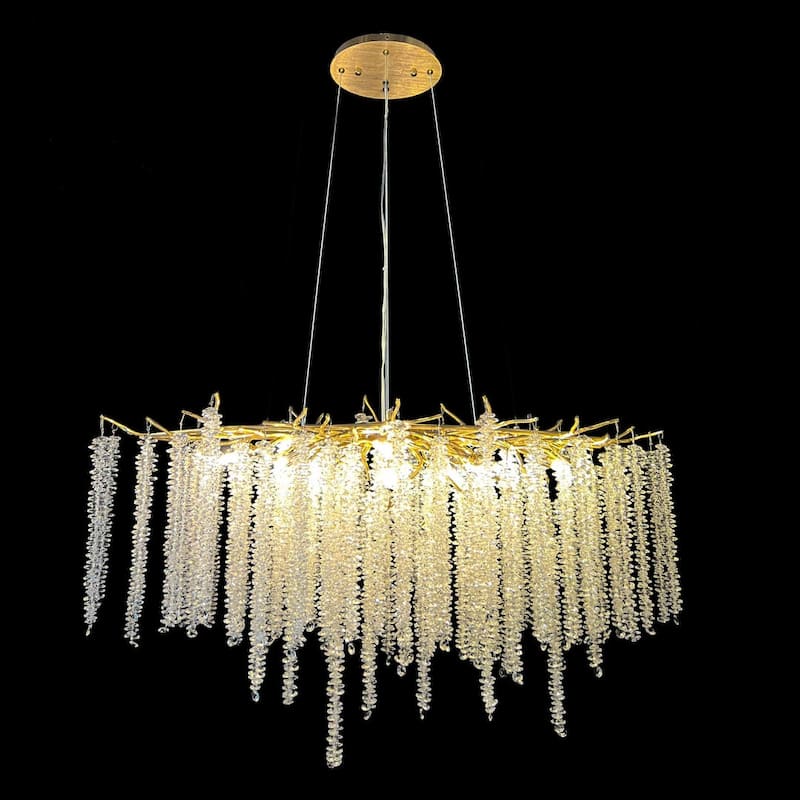 Gold Luxury Tree Brunch Chandelier Linear Crystal