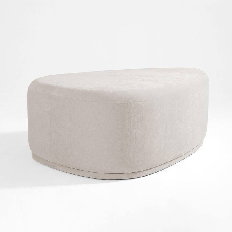 Bonnie 26"/43" W Chenille Small/ Oversized Triangular Cheese Ottoman