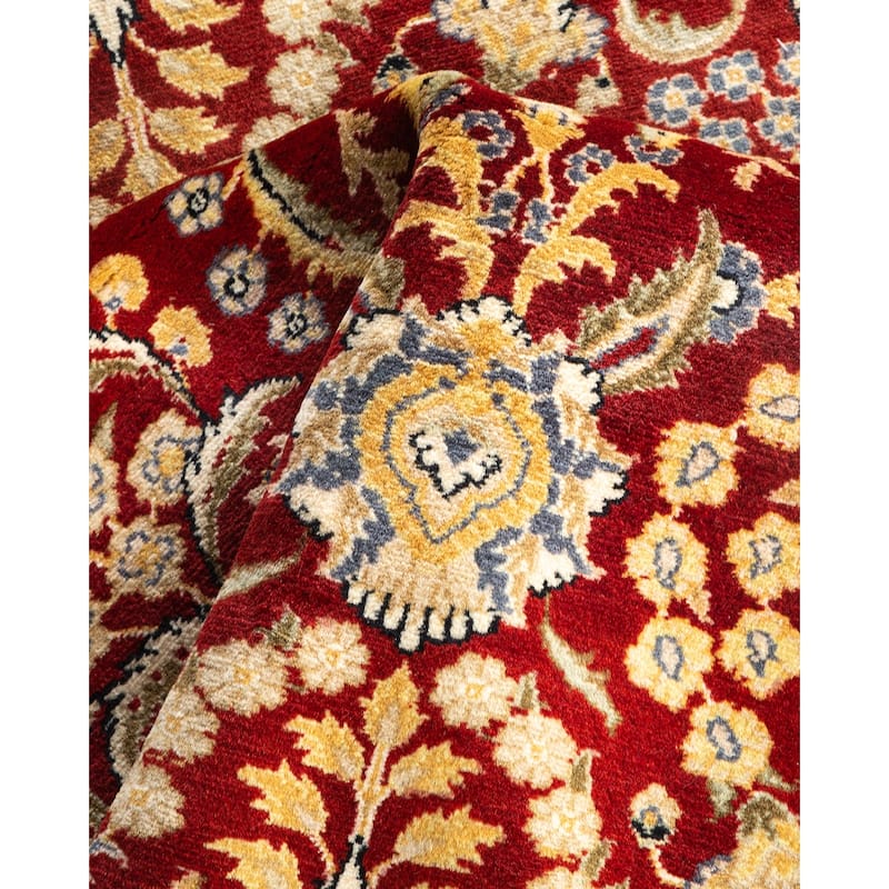 Overton Hand Knotted Wool Vintage Inspired Traditional Mogul Red Area Rug - Scatter