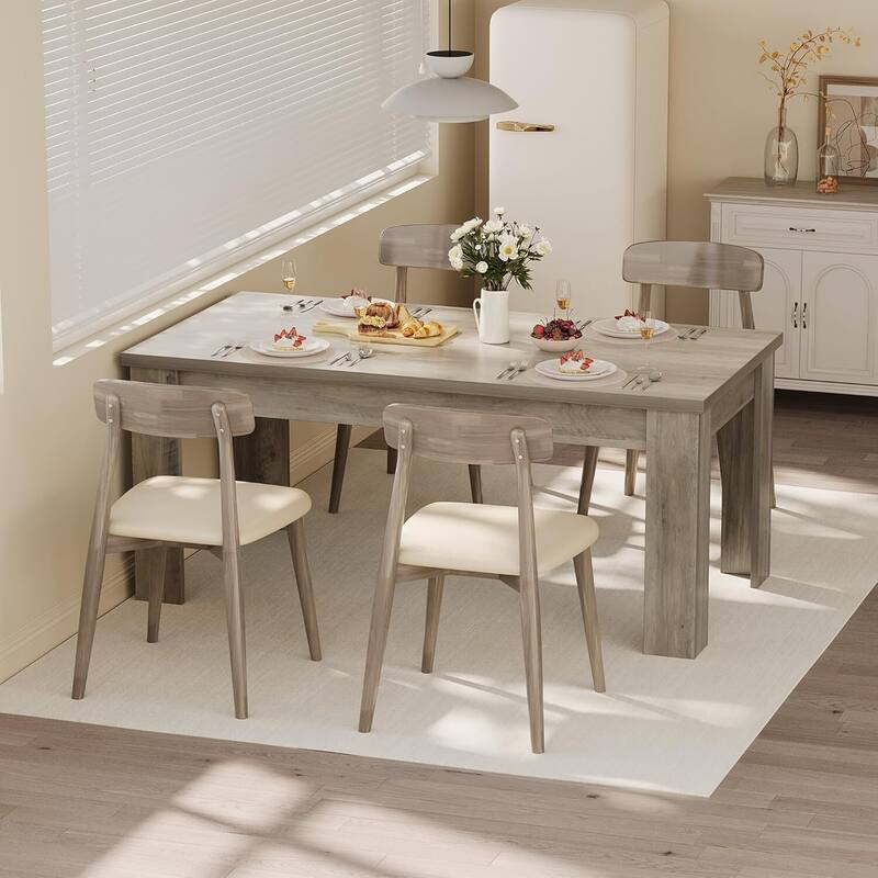 63"L Kitchen Dining Room Table for 4-6 Dining Room, Kitchen, Living Room (Only Table)