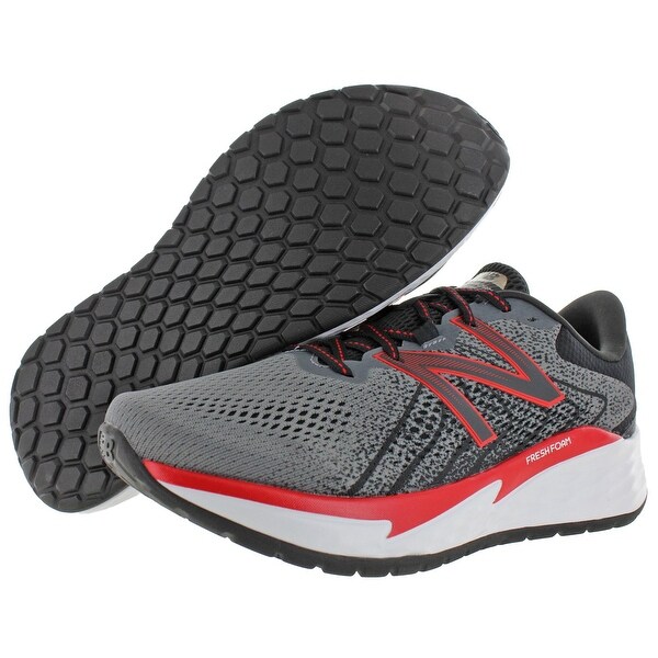 new balance men's fresh foam evare shoes grey with red