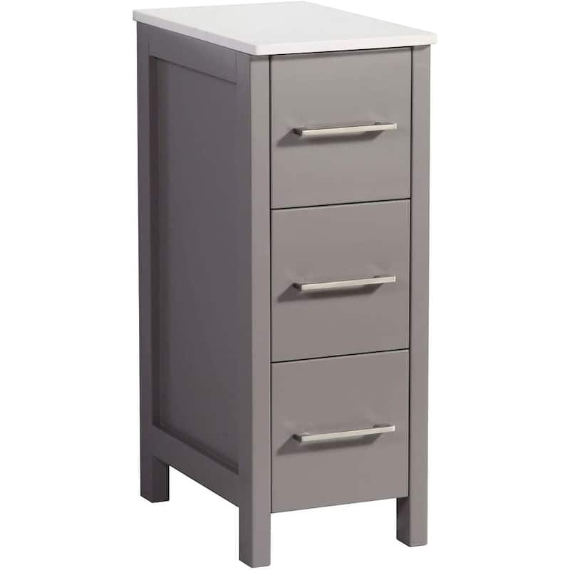 Vanity Art 12-Inch Bathroom Vanity Cabinet 3 Drawer Side Storage Organizer Freestanding Single Vanity Bedroom/Bathroom/Entryway