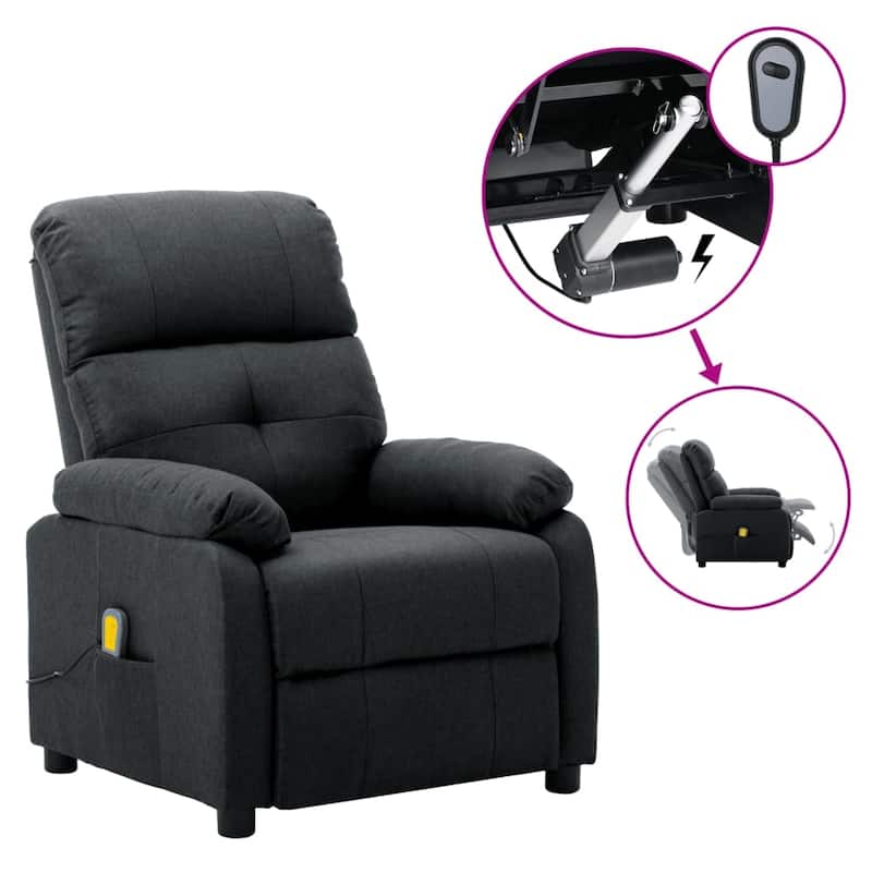 vidaXL Massage Chair Massaging Recliner Push Cozy Chair for Elderly Fabric - 30" x 35.4" x 39.4"