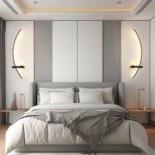 34" Arc Wall Sconce, 3 Color Temperatures - Set of 2 - 34 inch