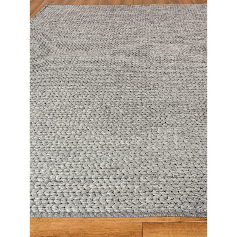 EXQUISITE RUGS Arlow Handwoven Polyester/Cotton Dark Grey Area Rug.