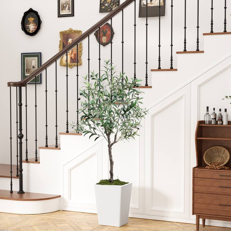 Artificial Olive Tree 5FT with Pot and Moss, Artificial Plants for Home Office Decor