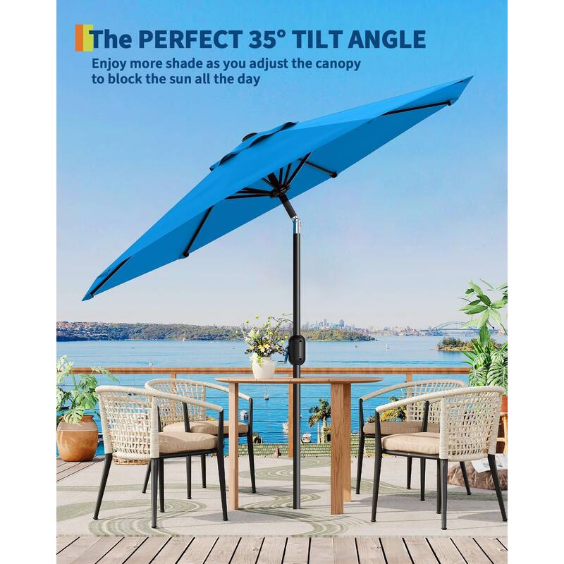 Coromose 9FT Outdoor Patio Umbrella, 8 Sturdy Ribs, for Garden, Poolside, Deck