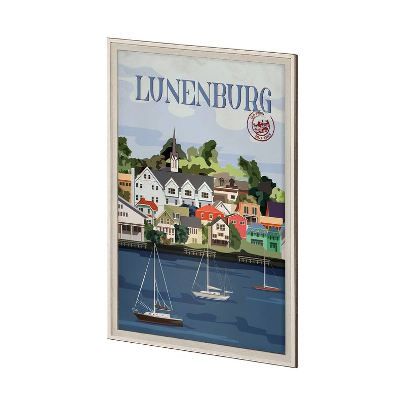 Lunenburg Go Canada (XL) by Mercana Studio a Hand Embellished Decograph Framed Art Print under Glass