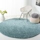 preview thumbnail 111 of 140, SAFAVIEH August Shag Solid 1.2-inch Thick Area Rug 3' Round - Aqua