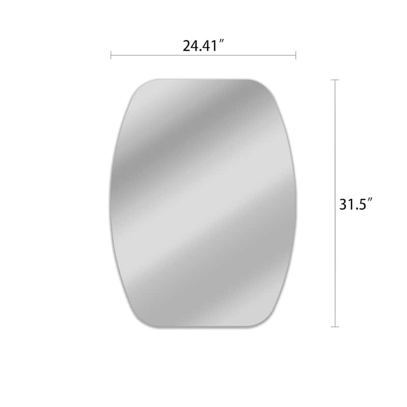 Oval Frameless Mirror - 31.5 x 24.4