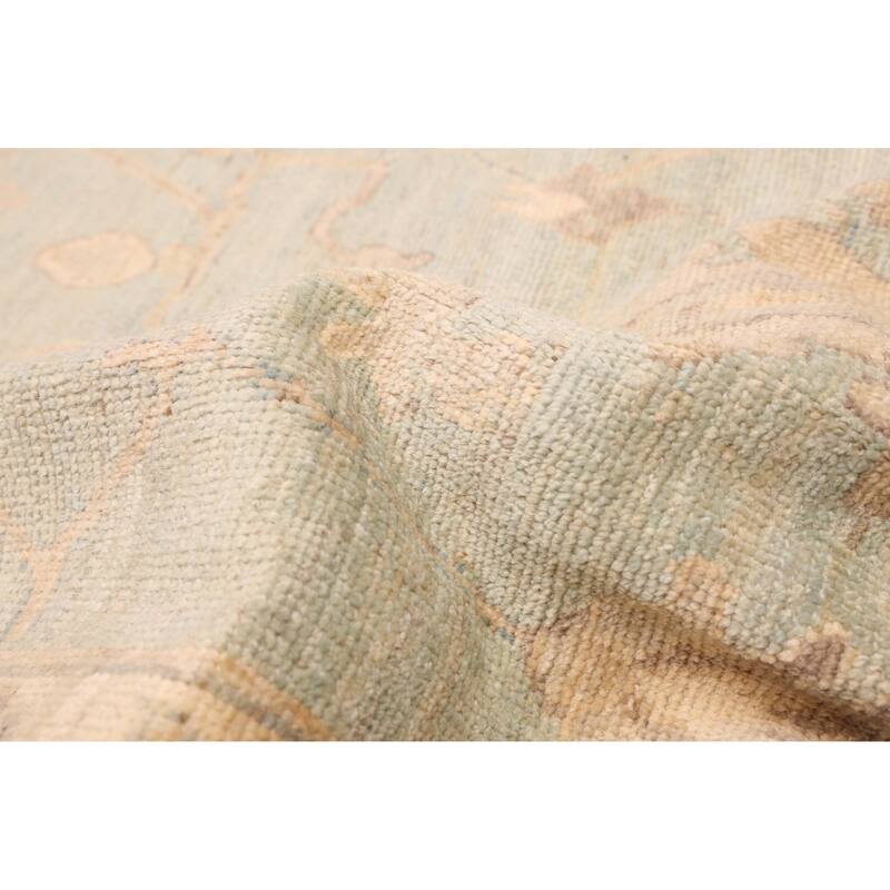 ECARPETGALLERY Hand-knotted Peshawar Oushak Light Blue Wool Rug - 7'11 x 10'0