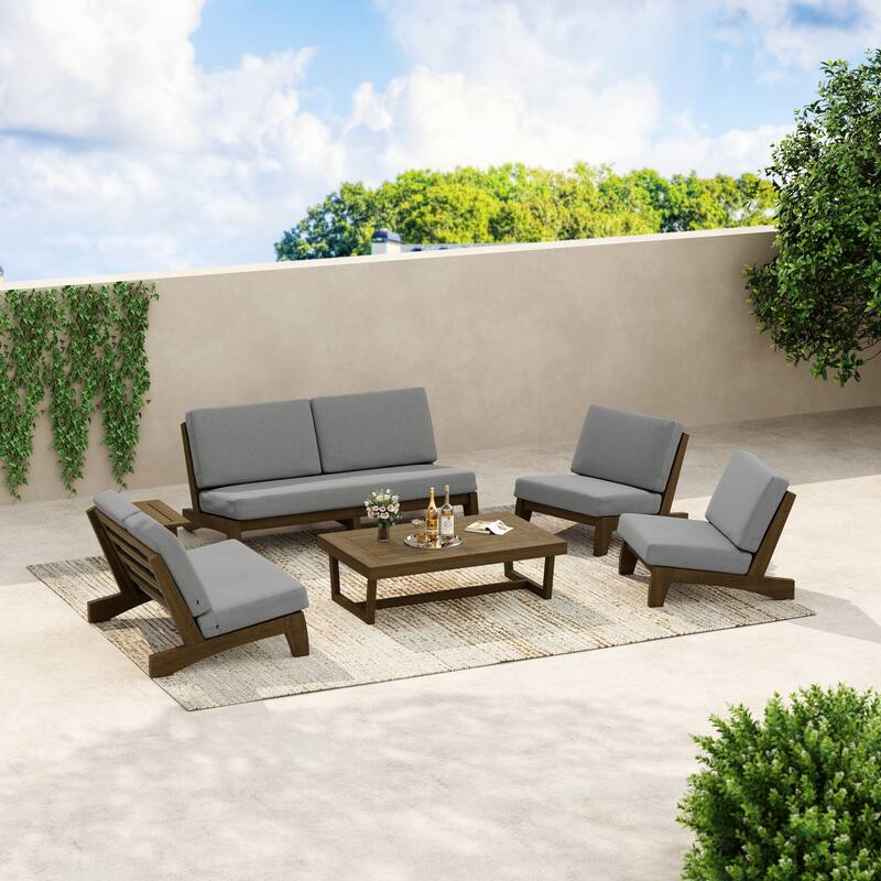 8-Piece Outdoor Sofa Set with Loveseat, 2 Club Chairs & Matching Tables
