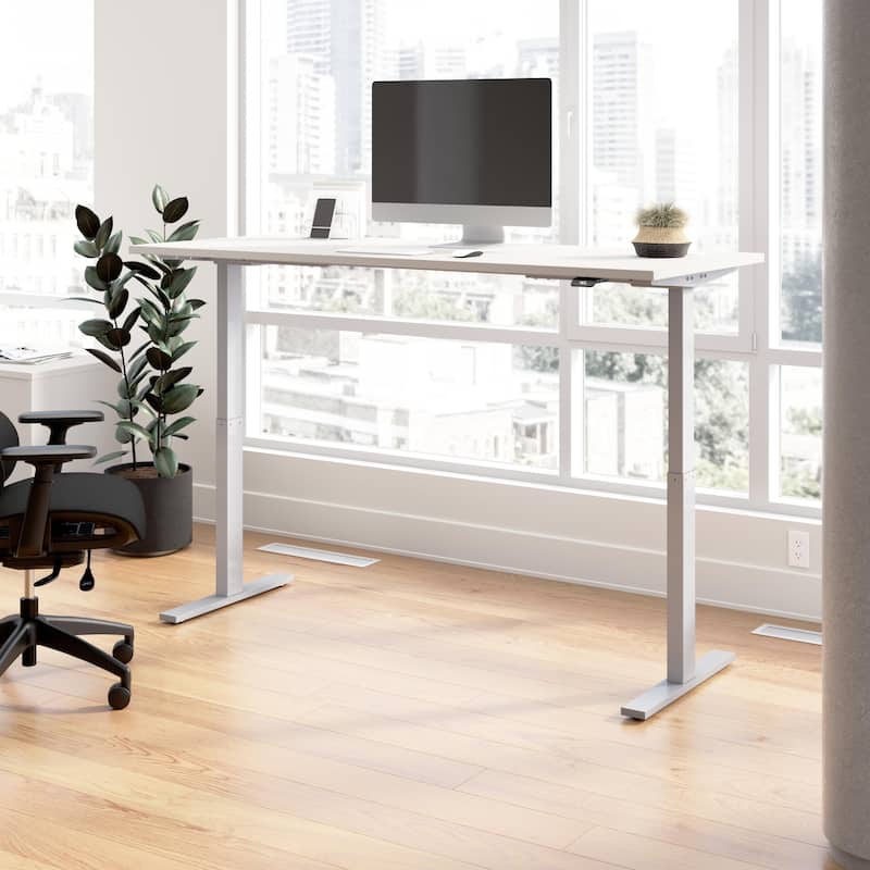 Bush Business Furniture Move 60 Series 72x30 Adjustable Standing Desk - White/Cool Gray Metallic