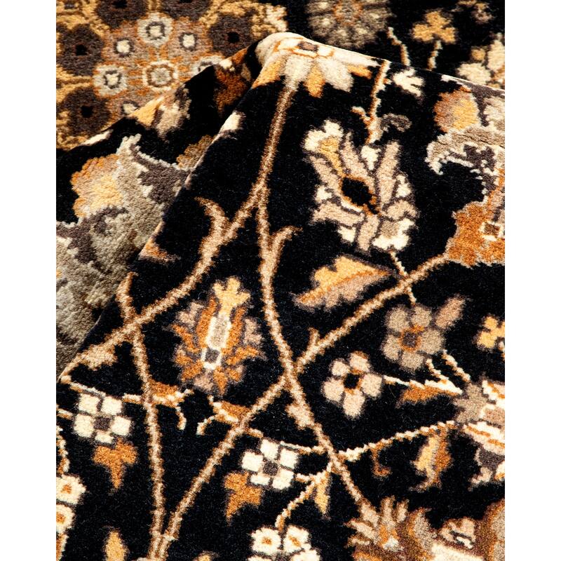 Overton Handknotted Wool Traditional Oriental Black Runner