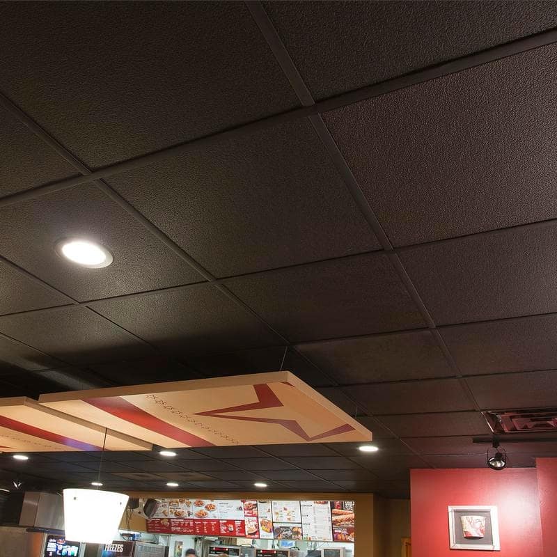 Genesis Stucco Pro Black 2 x 2 ft. Lay-in Ceiling Tiles