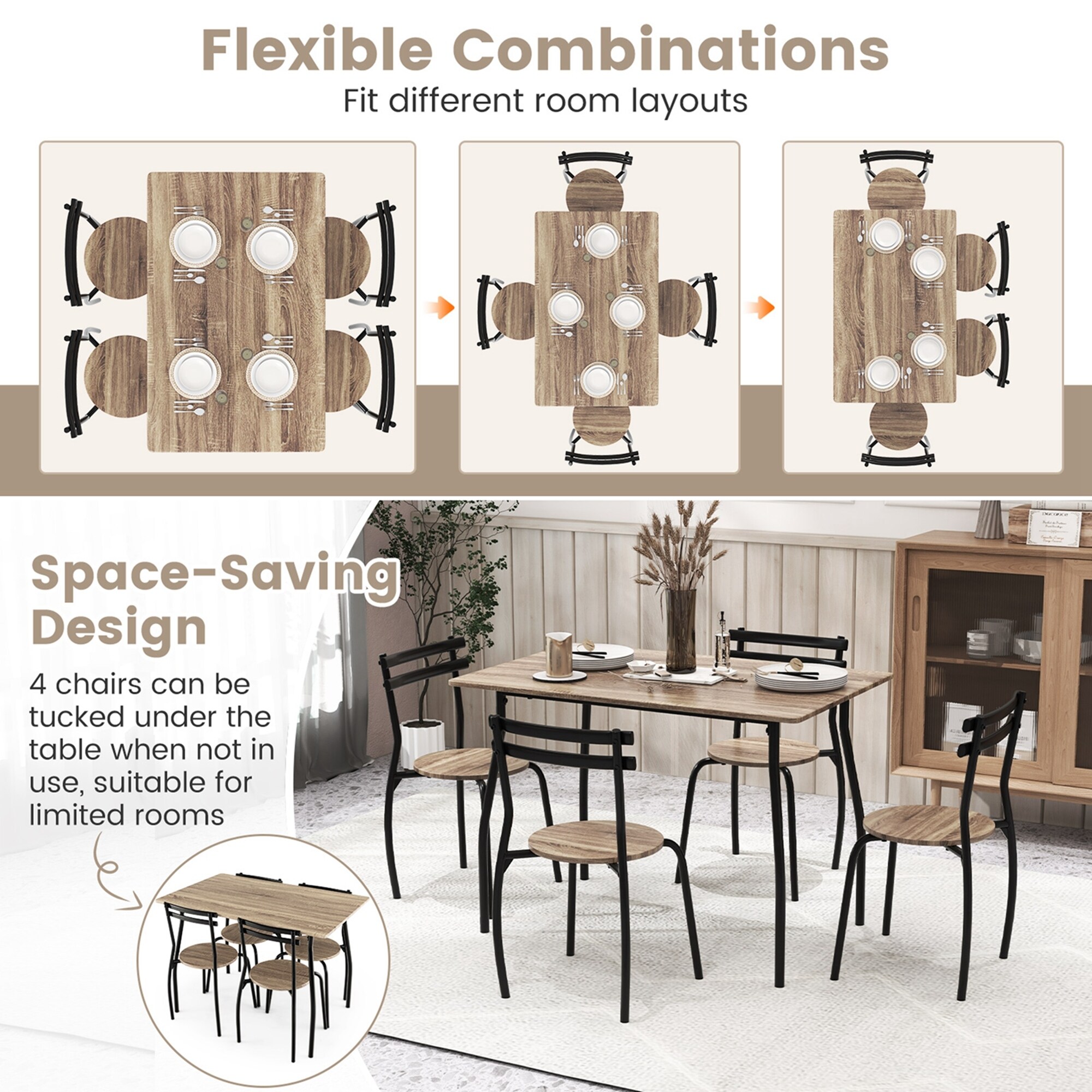 Space saving table and 4 chairs sales