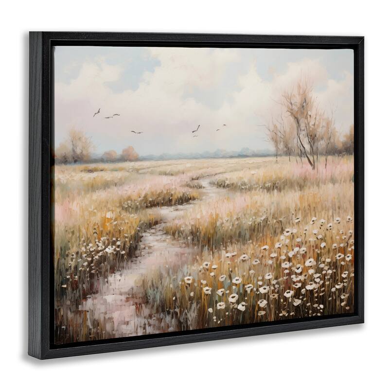 Stupell Wildflowers by Rural Path Framed Floater Canvas Wall Art Design By Arlington Prints