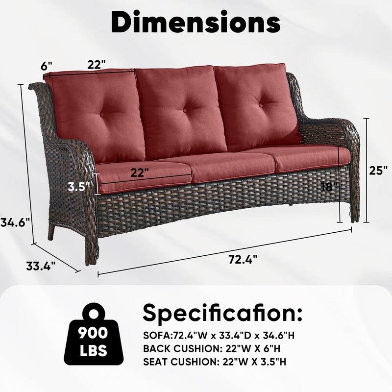 Outdoor Patio Sofa & All-Weather Rattan Sofa
