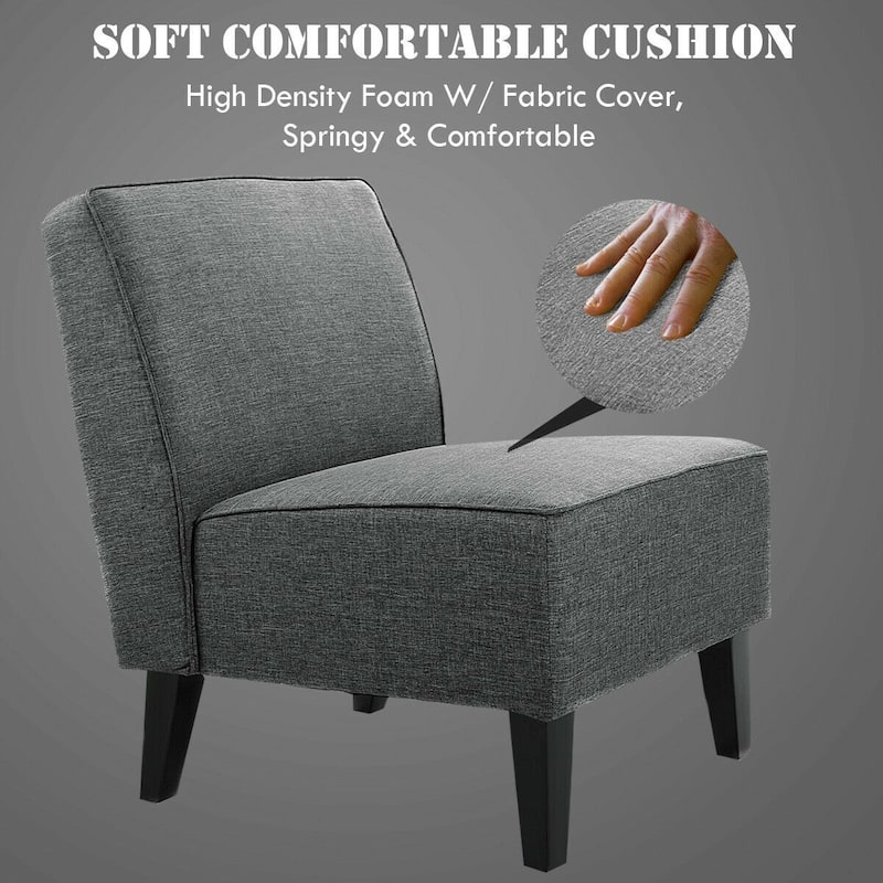 Contemporary Decor Solid Armless Accent Chair-Gray - 24"(L) x 29"(W) x 33"(H)