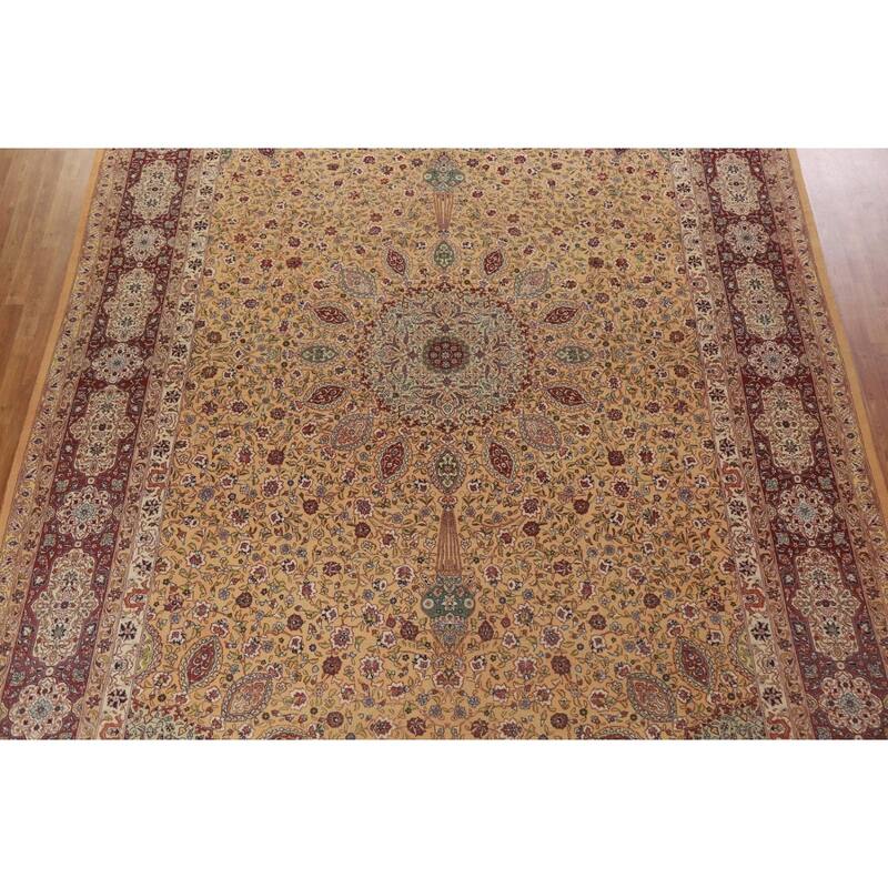 Vegetable Dye Large Tabriz Persian Area Rug Hand-knotted Wool Carpet - 11'5" x 16'2"