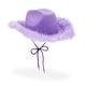 Purple Cowboy Hat with Feathers for Women, Men, Fluffy Cowgirl Hat for ...