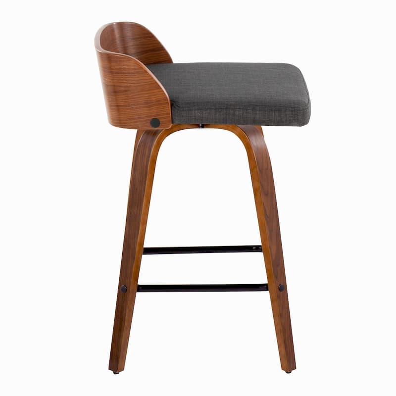 Carson Carrington Marstrand 26" Fixed-Height Counter Stool with Bent Wood Legs & Square Footrest (Set of 2)