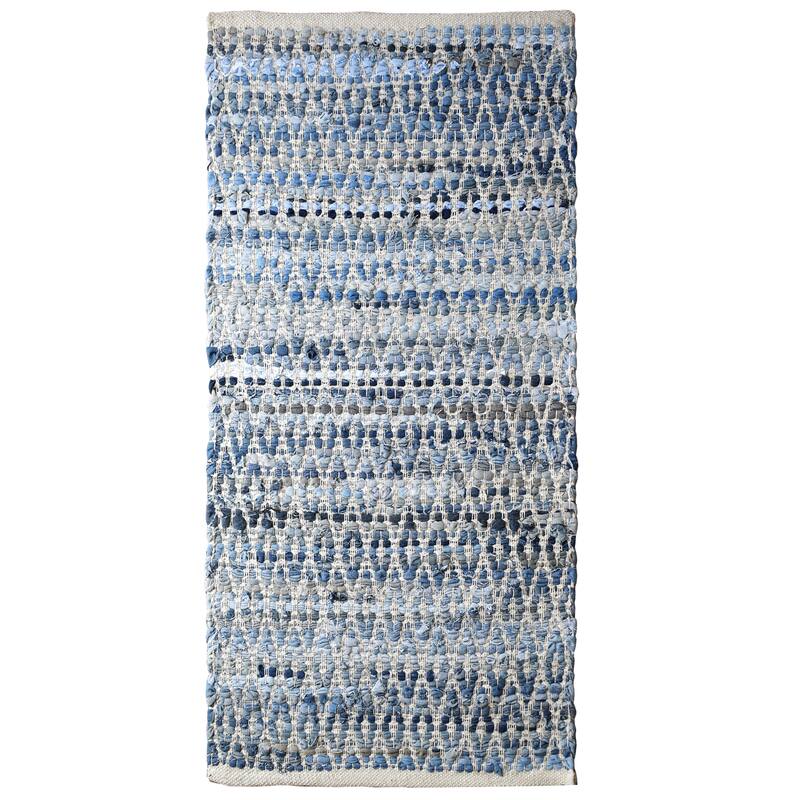 Fabstyles Denim Cotton Kohinoor Handmade Area Rag Rug