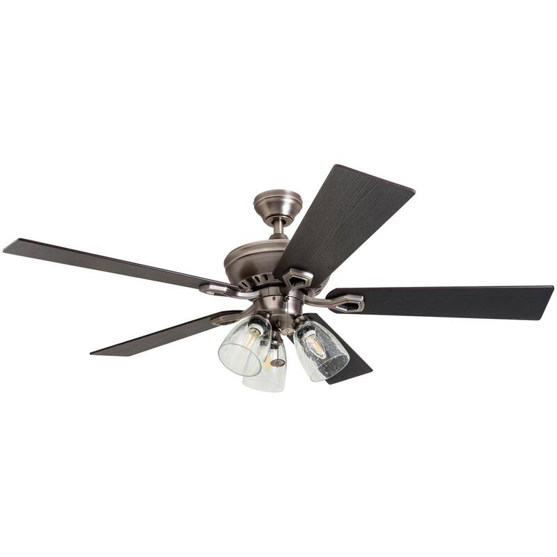 The Gray Barn Grumio Antique Pewter 52-inch Ceiling Fan with 5 Barnwood Blades