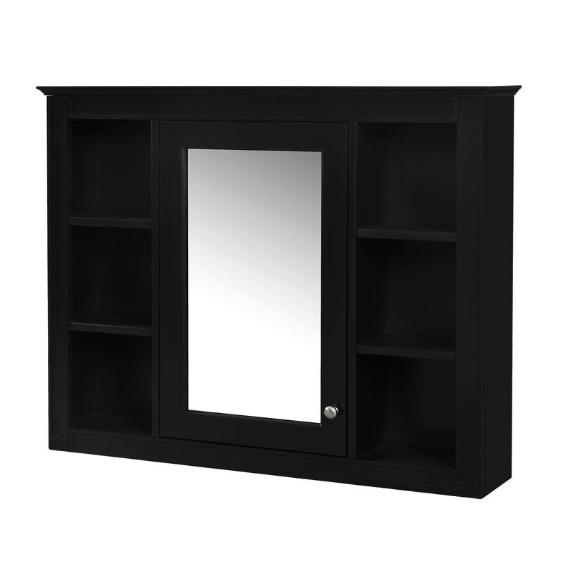 Roomfitters 36 Inch Bathroom Vanity with Sink and Mirror, Storage Cabinet with Drawers and Open Shelves