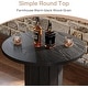 preview thumbnail 6 of 6, 39.4 Inches Wood Round Bar Table, Bistro Pub Table with Metal Ring Footrest