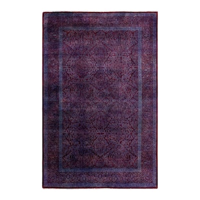 Contemporary Overdyed Wool Hand Knotted Area Rug - 4' 3" x 6' 5"