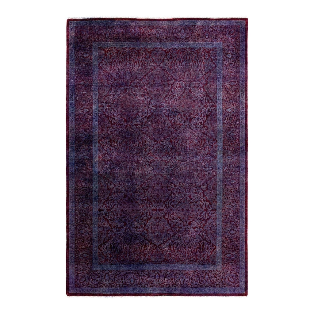 Contemporary Overdyed Wool Hand Knotted Area Rug - 4' 3" x 6' 5"
