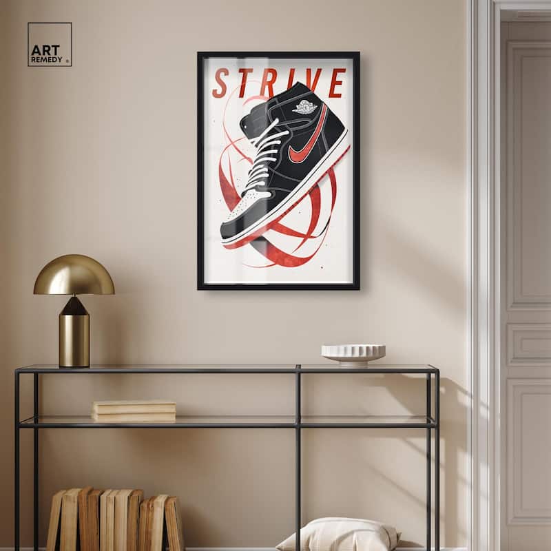 Red Ribbon Sneaker Shadowbox by Art Remedy