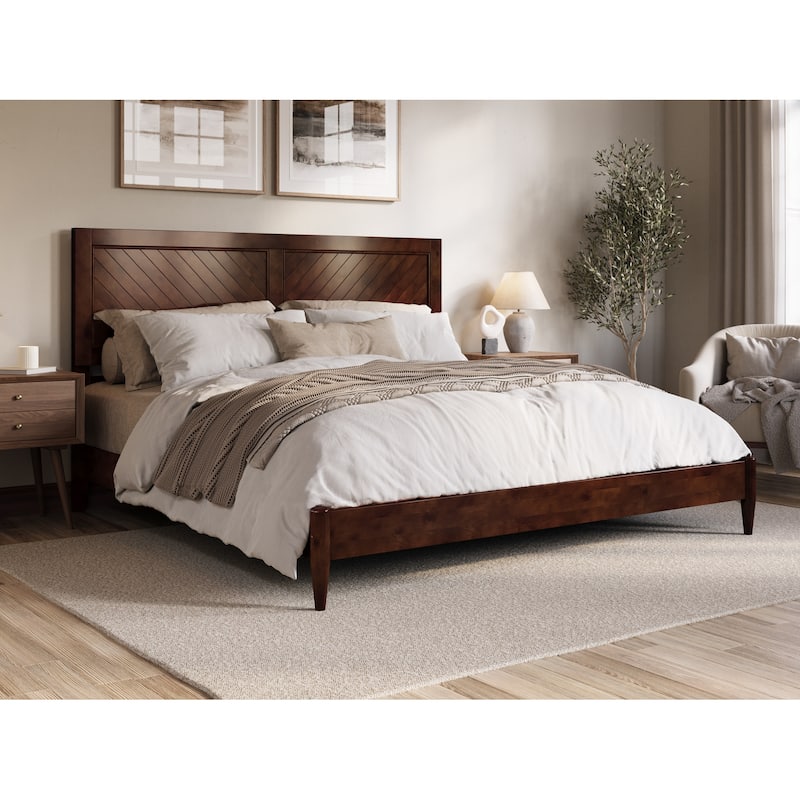Berkshire Solid Wood Low Profile Platform Bed - Walnut - King