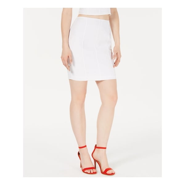 GUESS Womens White Seamed Mini Pencil Cocktail Skirt Size 6 - Overstock ...