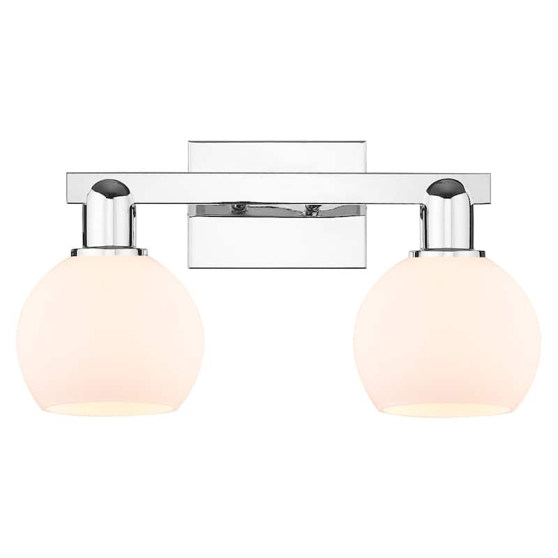 Innovations Lighting 716-2W-10-17 Athens Vanity Athens 2 Light 17" - Polished Chrome / Matte White