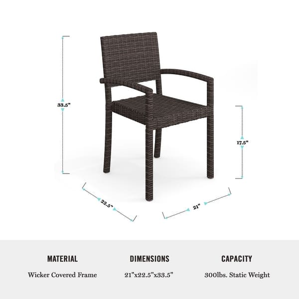 dimension image slide 0 of 6, Martha Stewart 7pc Rattan Patio Dining Set - 6 Chairs, Table - 62"D x 39"W x 30"H