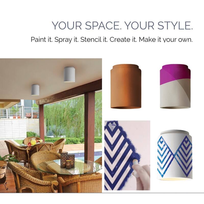 Justice Design Group Ambiance Really ADA Big Cylinder Bisque Open Top & Bottom Wall Sconce