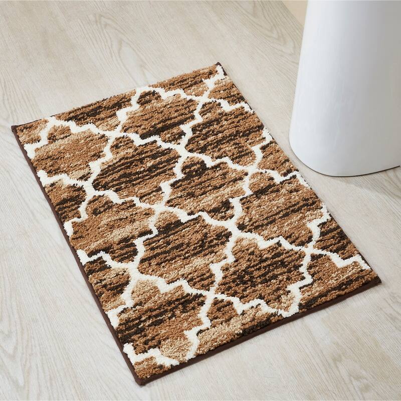 Better Trends Savio Collection 100% Micro Polyester Rectangle Soft Plush & Absorbent Water Machine Washable 2 Piece Bath Rug Set