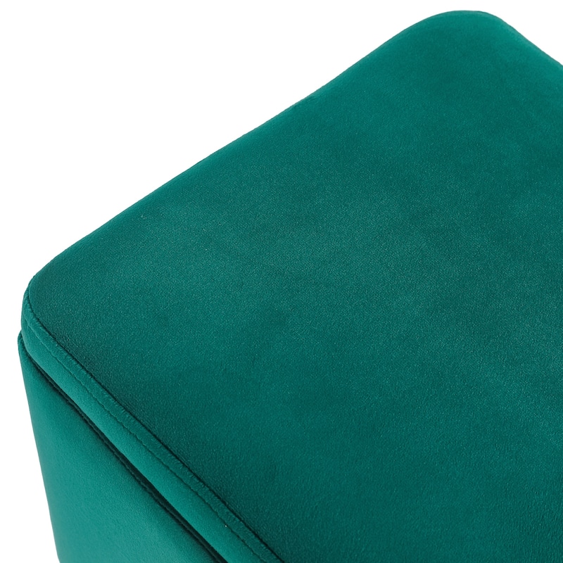 Adeco Square Velvet Storage Ottoman Multi-Function Vanity Footstool