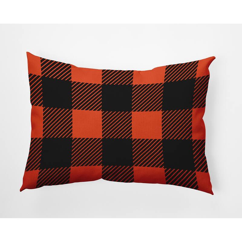 Buffalo Plaid Accent Pillow - Harvest Orange - 14" x 20"